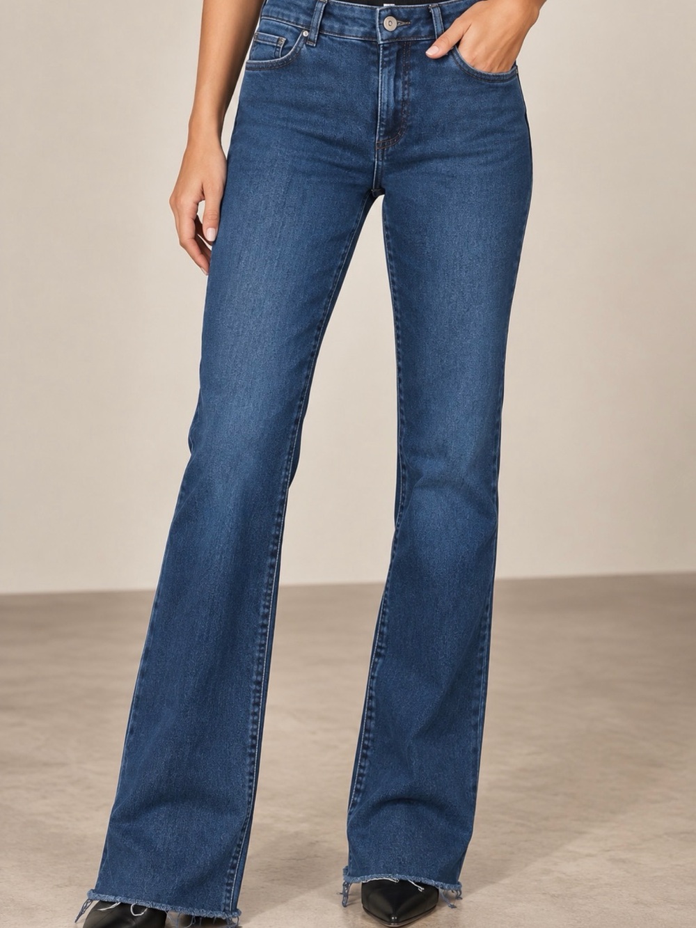 CALZEDONIA High-Rise Wide-Leg Jeans in Deep Indigo sz. S